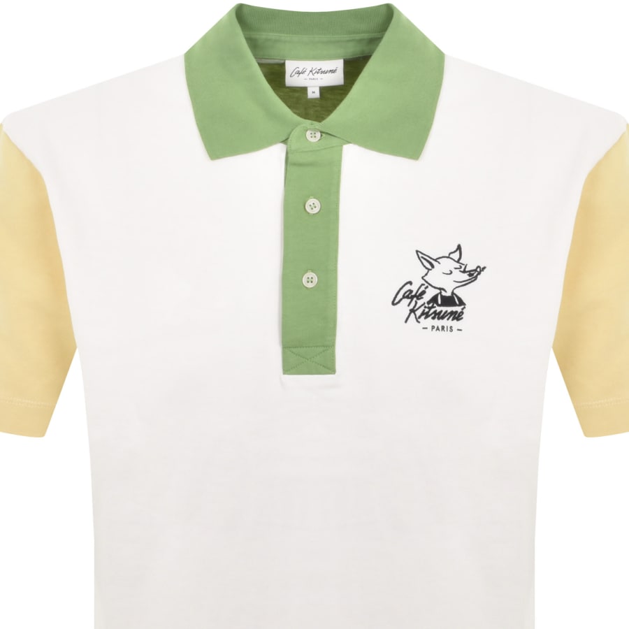 Tシャツ・カットソー MAISON KITSUNE Men Polo Shirts NM00117KJ0008P252 Beige Maison Kitsune Cafe Kitsune Polo T Shirt Beige | Mainline